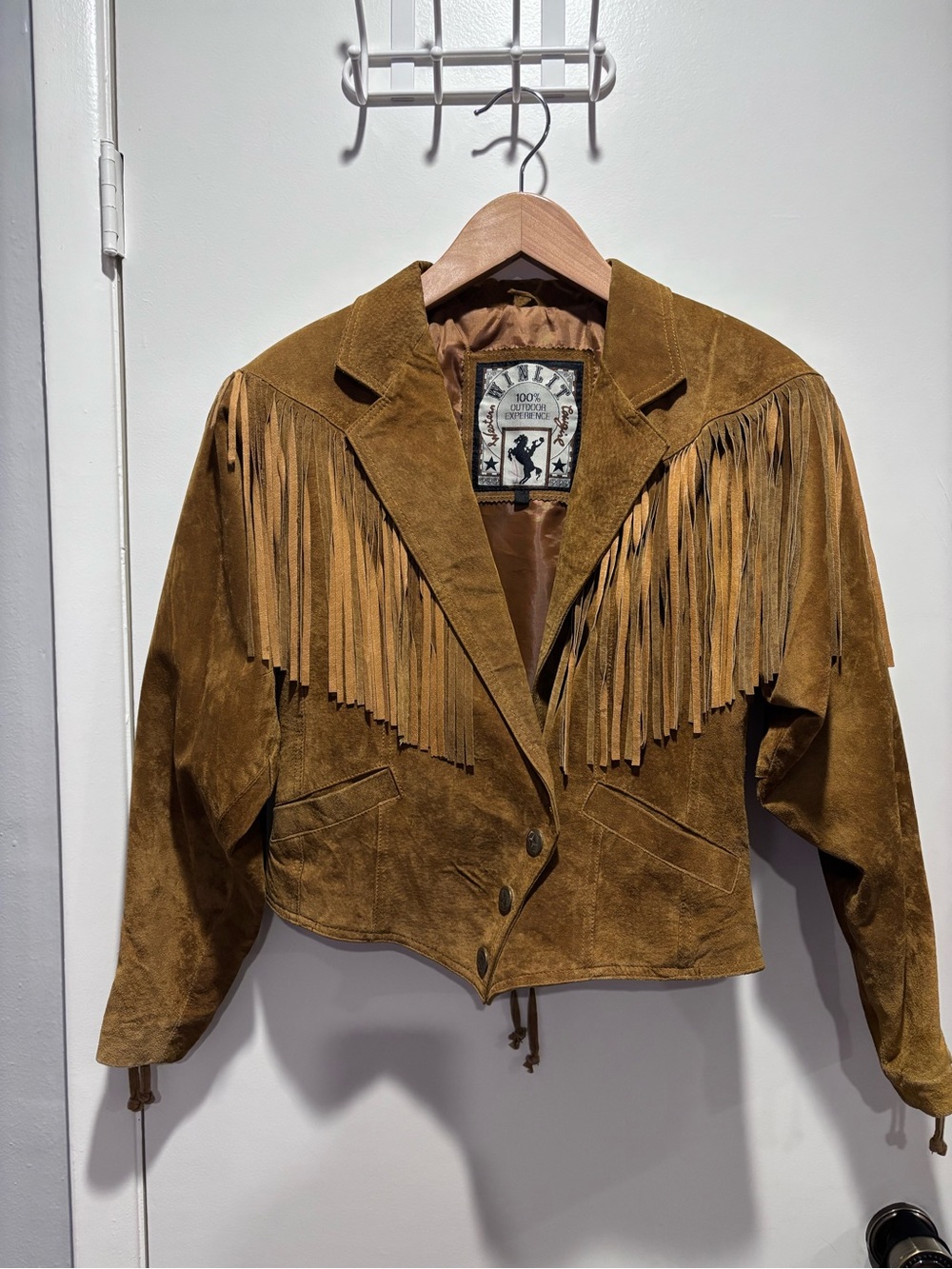 Vintage Fringe Suede Jacket - Brown